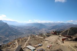 Landscape of the valley of the Gunib plateau