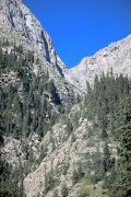 Rocky mountain massif of the gorge