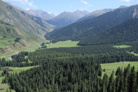 Vista panoramica dell'area di Jeti-Oguz