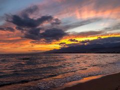 Tramonto sul lago Issyk-Kul